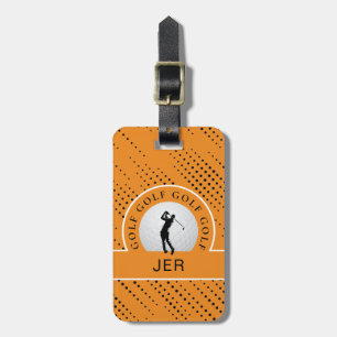 Benutzerdefinierter Golfspieler Mann Silhouette Or Gepäckanhänger