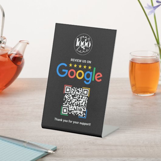 Benutzerdefinierter Google-Review-QR-Code für Unte Sockelschild (In SItu)