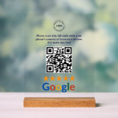 Benutzerdefinierter Google Reviews QR-Code Unterne Acrylschild (Neutral)