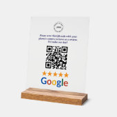Benutzerdefinierter Google Reviews QR-Code Unterne Acrylschild (Winkel)