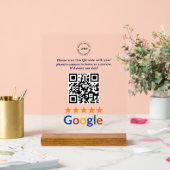 Benutzerdefinierter Google Reviews QR-Code Unterne Acrylschild (Hochzeit)