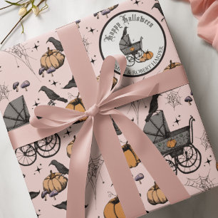 Benutzerdefinierter Goth-Pink-Babylieferwagen Hall Geschenkpapier