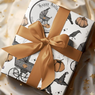 Benutzerdefinierter gotischer Babywagen Halloween Geschenkpapier
