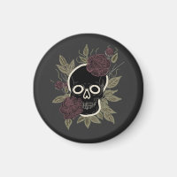 Benutzerdefinierter gotischer Totenkopf und Rosen