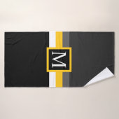 Benutzerdefinierter graugelber, weißer Farbblock Badehandtuch (Badehandtuch)