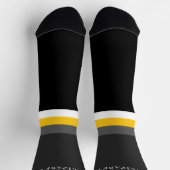 Benutzerdefinierter graugelber, weißer Farbblock Socken (Oben)