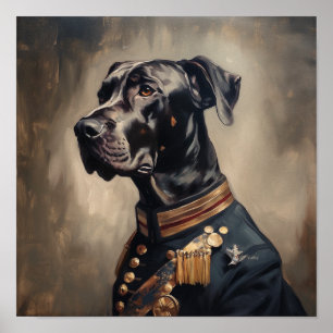 Benutzerdefinierter Great Dane Regaler Militär-Kun Poster