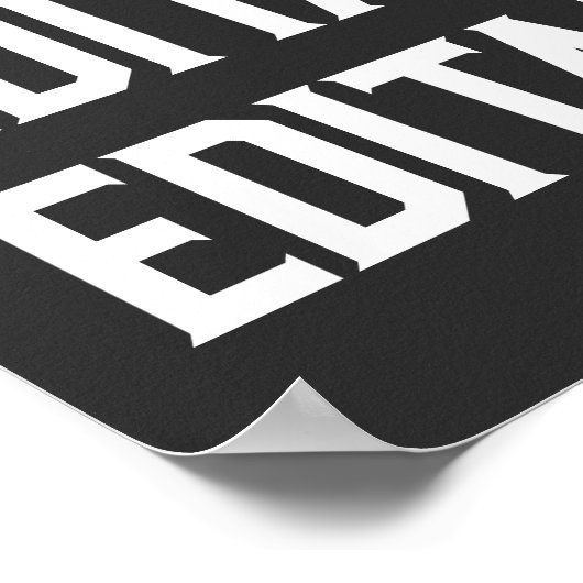 Benutzerdefinierter großer Schriftart Text persona Poster (Ecke)