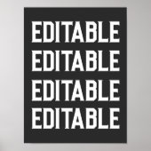 Benutzerdefinierter großer Schriftart Text persona Poster (Vorne)