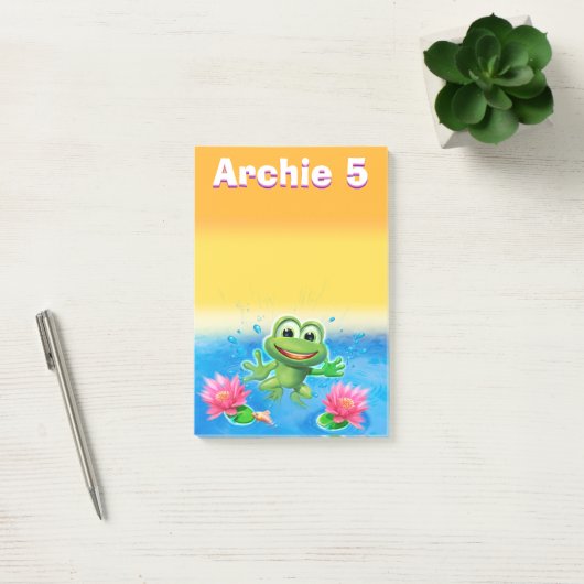 Benutzerdefinierter großer Sprungfrosch Post-it Klebezettel (Büro)