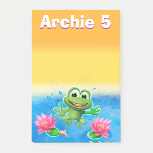 Benutzerdefinierter großer Sprungfrosch Post-it Klebezettel