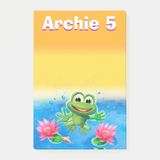 Benutzerdefinierter großer Sprungfrosch Post-it Klebezettel (Vorderseite)