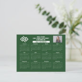 Benutzerdefinierter Grüner 2027 Firmenkalender Ges Postkarte (Stehend Vorderseite)