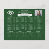 Benutzerdefinierter Grüner 2027 Firmenkalender Ges Postkarte (Vorderseite)