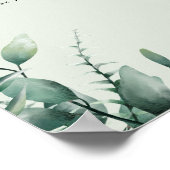 Benutzerdefinierter grüner Aquarell-Hochzeitssitzp Poster (Ecke)