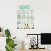Benutzerdefinierter grüner Aquarell-Hochzeitssitzp Poster (Heimbüro)