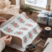 Benutzerdefinierter grüner Wald roter Scheunen-Kie Geschenkpapier