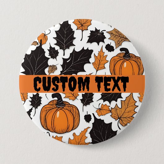 Benutzerdefinierter Halloween-Button, Herbstblatt- Button (Vorderseite)