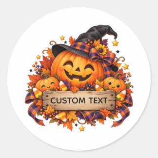 Benutzerdefinierter Halloween-Kürbis-Aufkleber Runder Aufkleber