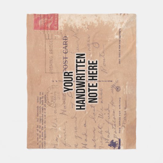 Benutzerdefinierter handgeschriebener Postkartensc Fleecedecke (Vorderseite)
