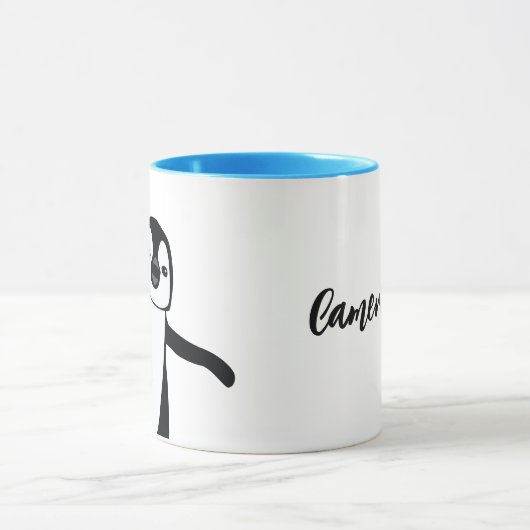 Benutzerdefinierter Handling Name Niedlich Peeking Tasse (Zentrum)