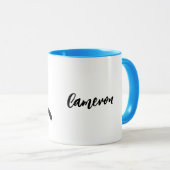 Benutzerdefinierter Handling Name Niedlich Peeking Tasse (VorderseiteRechts)