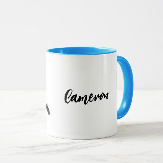 Benutzerdefinierter Handling Name Niedlich Peeking Tasse (VorderseiteRechts)