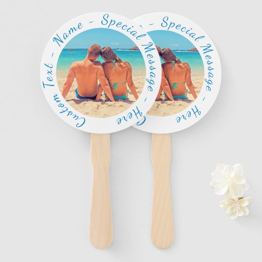 Benutzerdefinierter Handlüfter mit Fotos und Text Fächer (Vorne und Hinten)