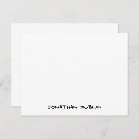 Benutzerdefinierter Handskripttext Einfaches Perso Mitteilungskarte (Vorne/Hinten)