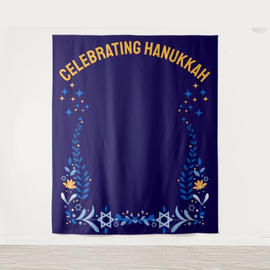 Benutzerdefinierter HANUKKAH FAMILY WIEDERSEHEN Fo Wandteppich (Vorderseite)