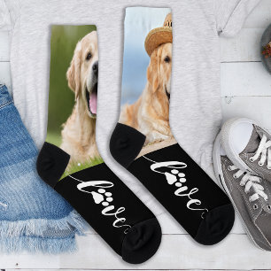 Benutzerdefinierter Haustier-Foto-Liebes-Pfotenabd Socken