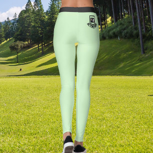 Benutzerdefinierter Haustier-Foto-Text Grün-Schwar Leggings