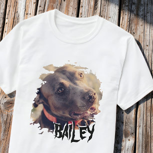 Benutzerdefinierter Haustiernamen-Pinselrahmen-Fot T-Shirt