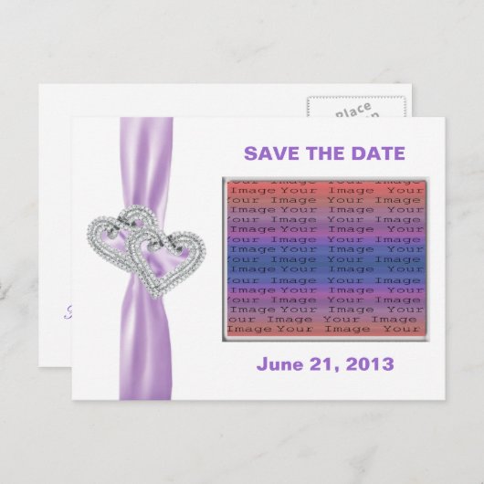 Benutzerdefinierter Heart-Lavender Multifunktionsl Ankündigungspostkarte (Vorne/Hinten)