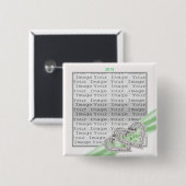 Benutzerdefinierter Hearts Lime Ribbon Button (Vorne & Hinten)