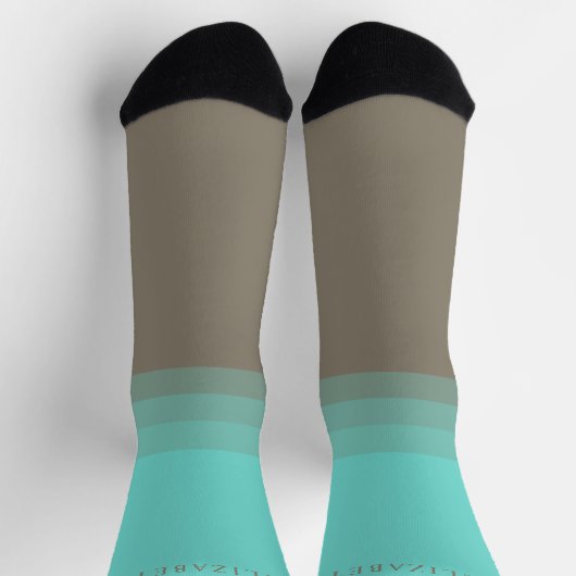 Benutzerdefinierter hellblauer Lila Farbblock Socken (Oben)