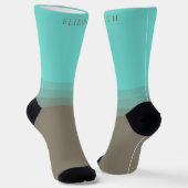 Benutzerdefinierter hellblauer Lila Farbblock Socken (Gewinkelt)