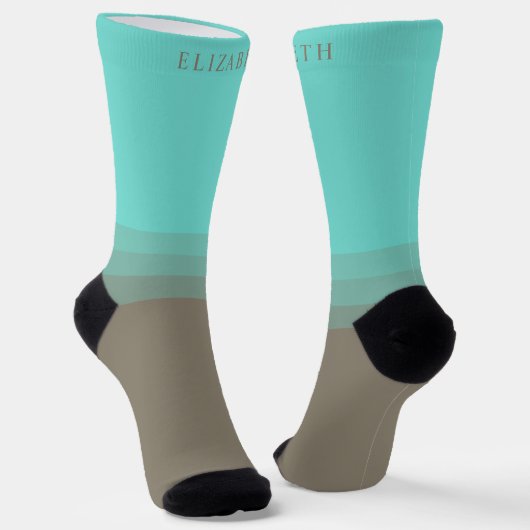 Benutzerdefinierter hellblauer Lila Farbblock Socken (Gewinkelt)