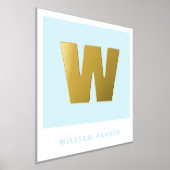 Benutzerdefinierter hellblauer Name und Retro-Kind Foliendrucke (Ablage )