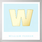 Benutzerdefinierter hellblauer Name und Retro-Kind Foliendrucke (Vorderseite)