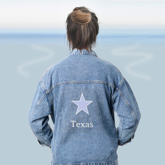 Benutzerdefinierter hellblauer Stern Jeansjacke