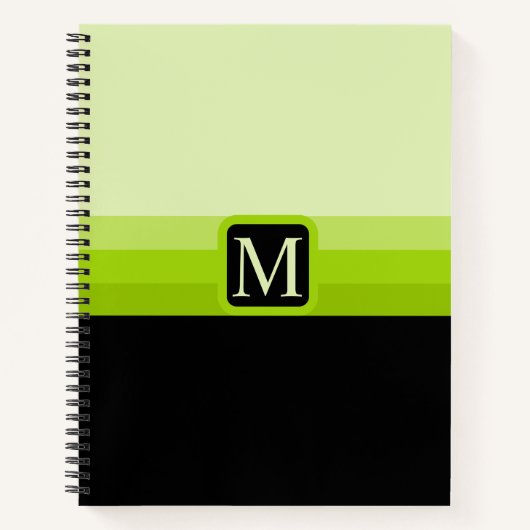 Benutzerdefinierter, heller Nebel, grüner schwarze Notizblock (Vorderseite)