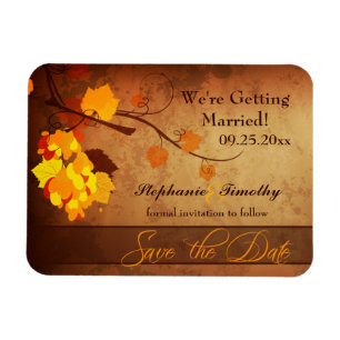 Benutzerdefinierter Herbstlaub-Distressed-Save-the Magnet