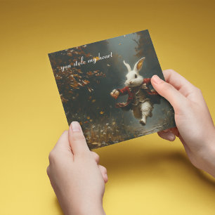 Benutzerdefinierter Herz-Dieb-Hase Vintage-Märchen Einladung