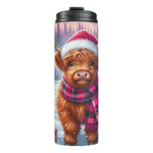 Benutzerdefinierter Highland-Kuh-Weihnachts-Tumble Thermosbecher