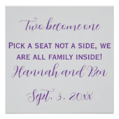 Benutzerdefinierter Hintergrund für Lila Skriptere Poster (Vorderseite)