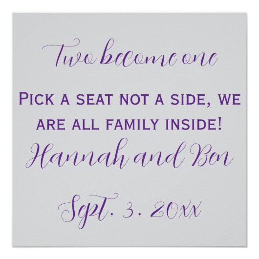 Benutzerdefinierter Hintergrund für Lila Skriptere Poster (Vorderseite)