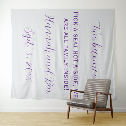 Benutzerdefinierter Hintergrund für Lila Skriptere Wandteppich (Beispiel (Horizontal))