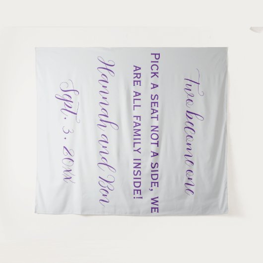 Benutzerdefinierter Hintergrund für Lila Skriptere Wandteppich (Vorderseite (Horizontal))