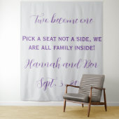 Benutzerdefinierter Hintergrund für Lila Skriptere Wandteppich (Beispiel)